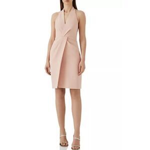 REISS Yuma Twist-Front Halter Dress
